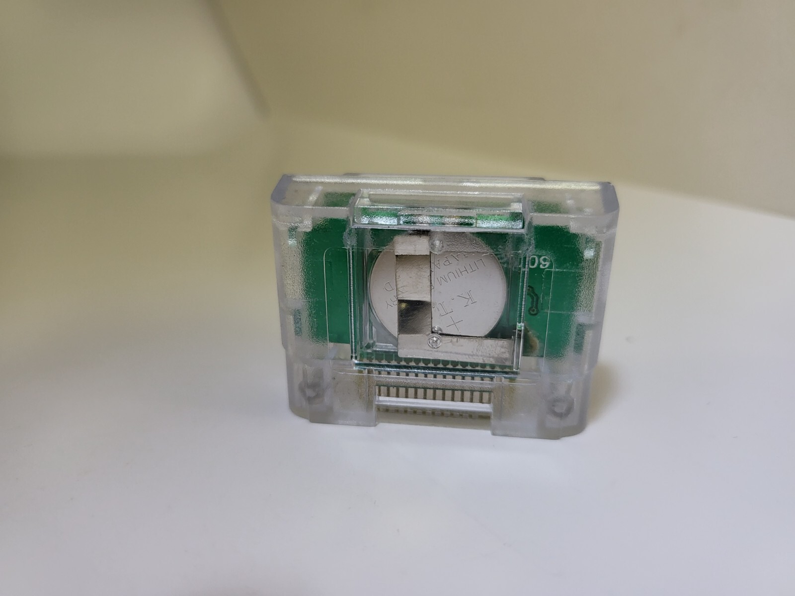 NEW CLEAR 256K MEMORY CARD FOR NINTENDO 64 N64 WITH REMOVABLE CR2032 BATTERY #B4