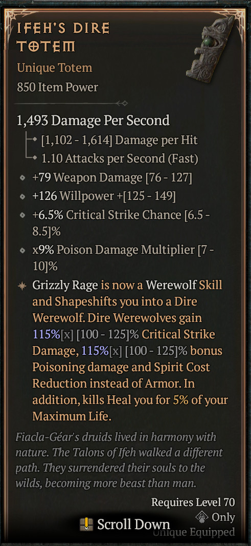 Diablo 4💎DRUID ALL UNIQ ITEMS💎D4 Season 14 Lord of Hatred 💎PS5 / Xbox / PC