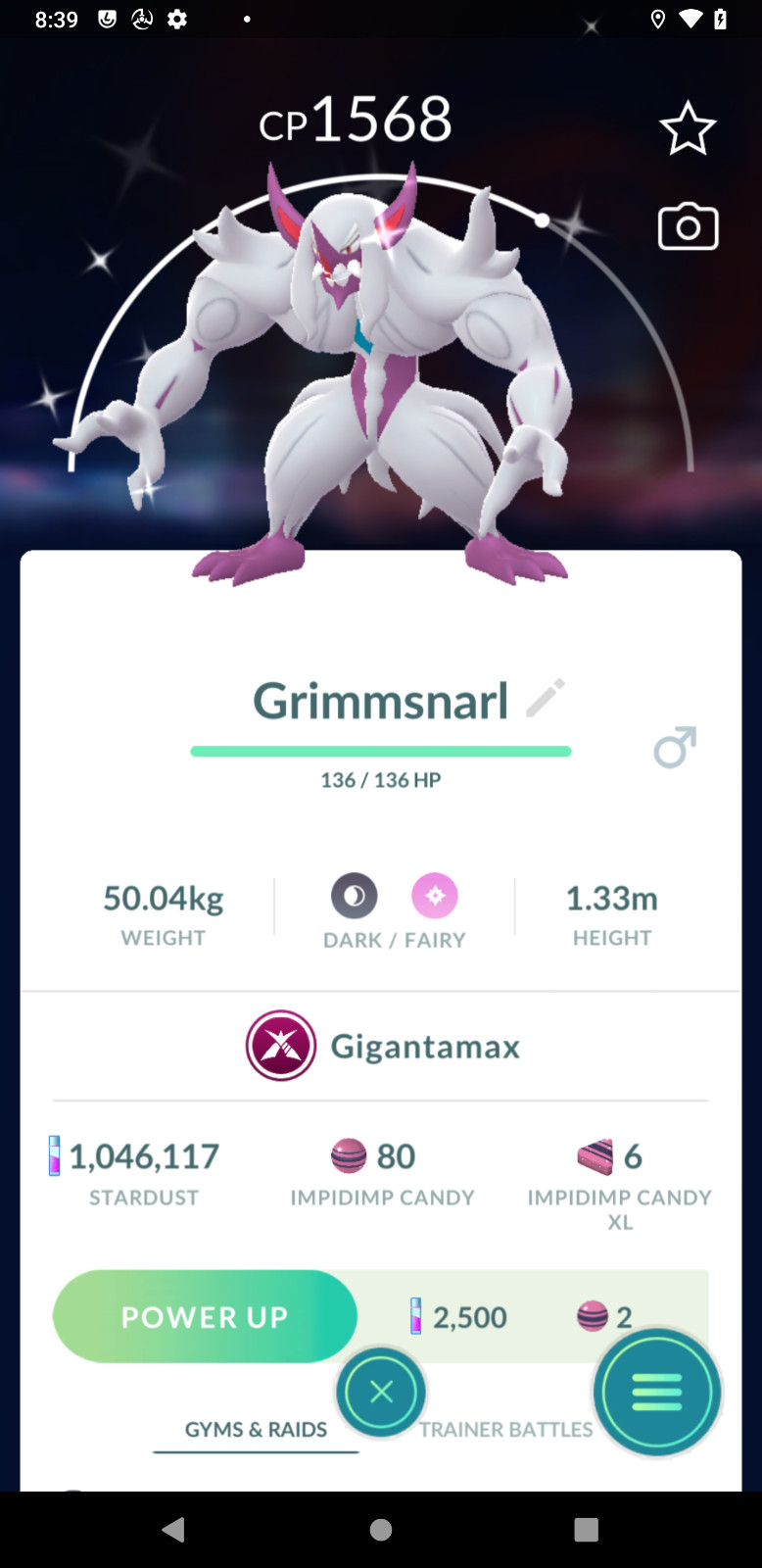 Shiny Grimmsnarl Gigantamax – Tr-de 1m stardust