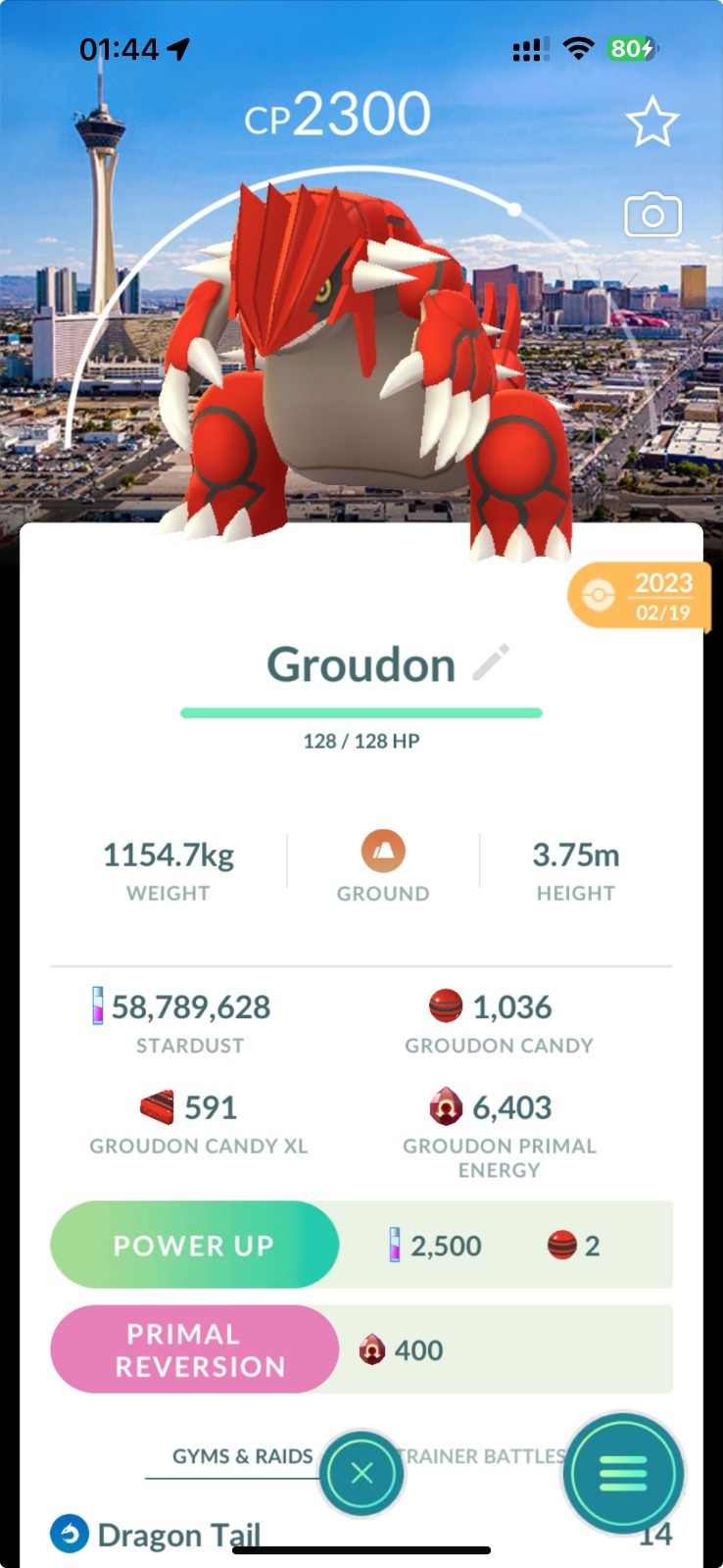 Groudon Las Vegas background – TRADE 20kStardust – Read description