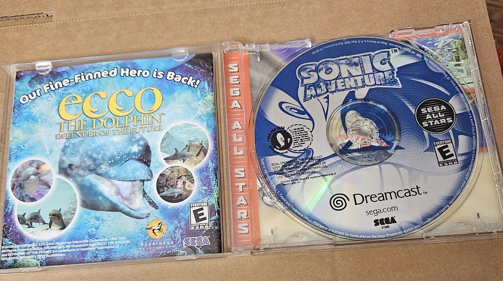 SEGA Sonic Adventure (Sega Dreamcast, 1999) Platformer, E Everyone, NTSC-U/C