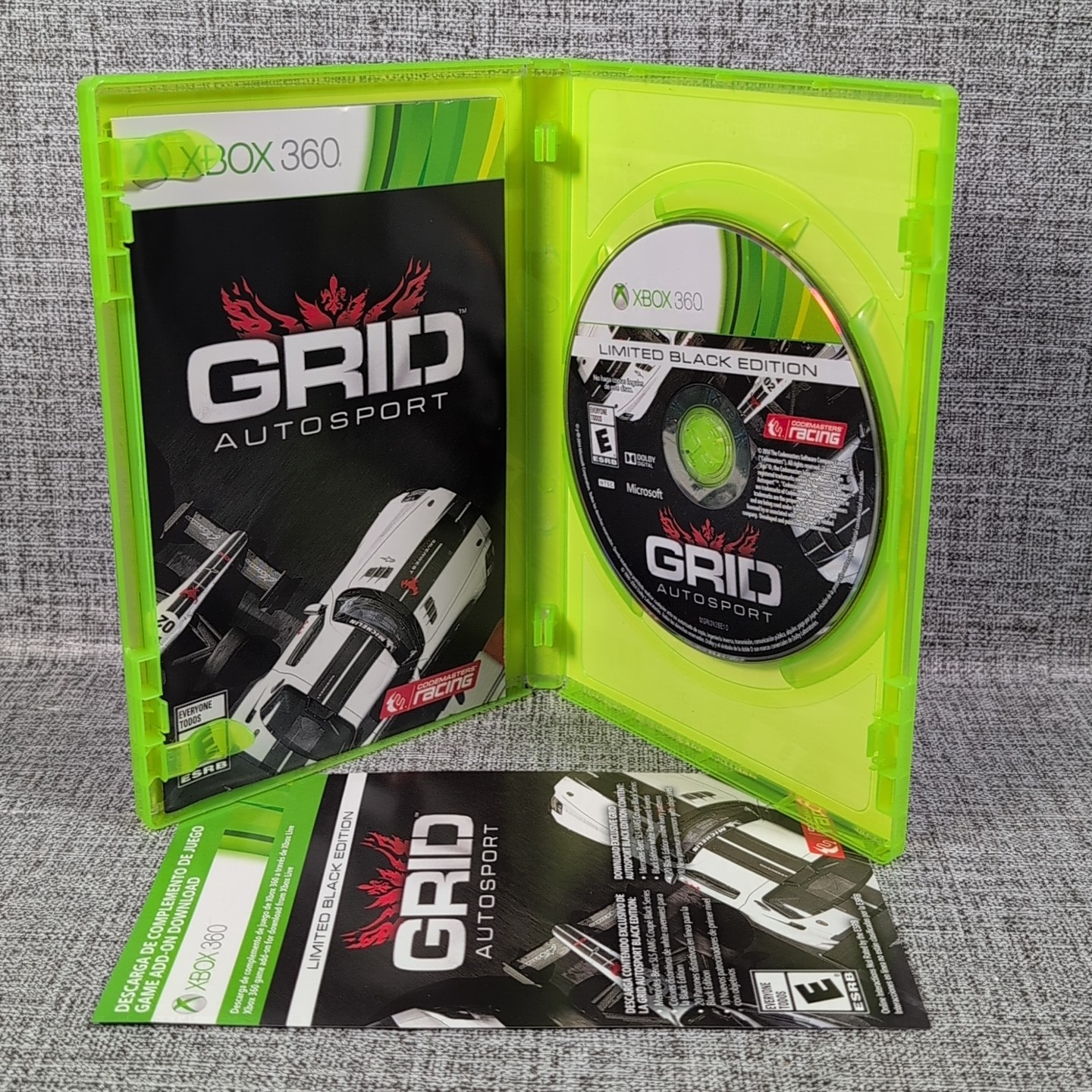 Grid Autosport: Limited Black Edition (Microsoft Xbox 360, 2014) – CIB W/ Manual