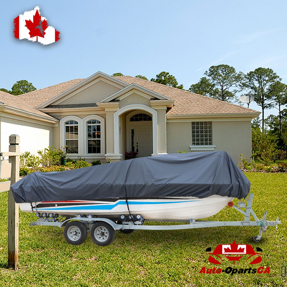 210D 14-16 Ft Boat Cover Heavy Duty Trailerable Waterproof 90″ Grey