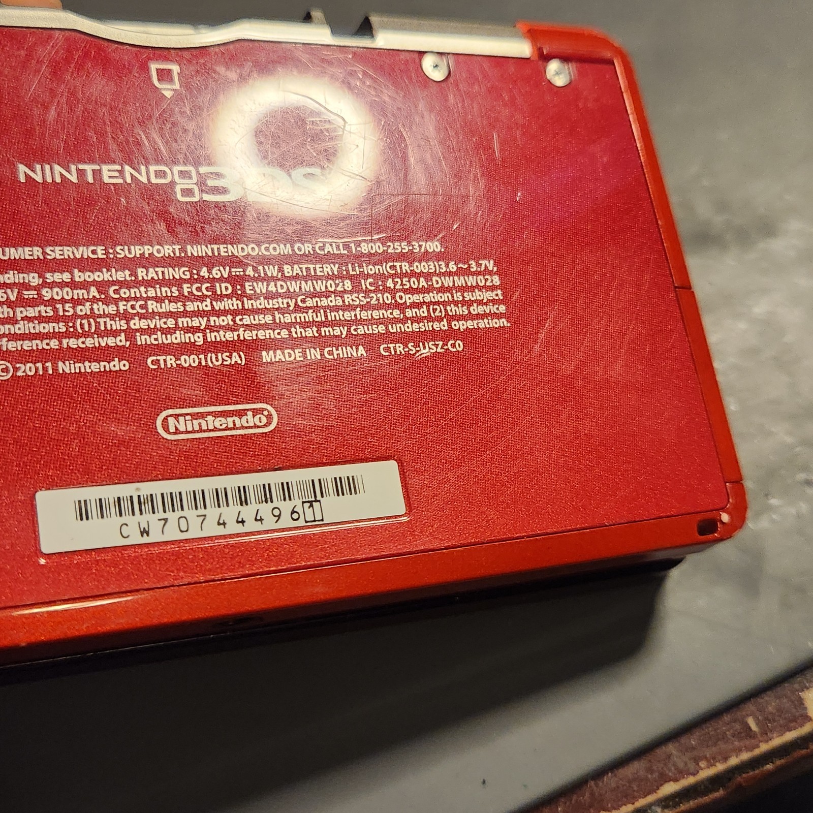 Nintendo 3DS Handheld Game Console Flame Red