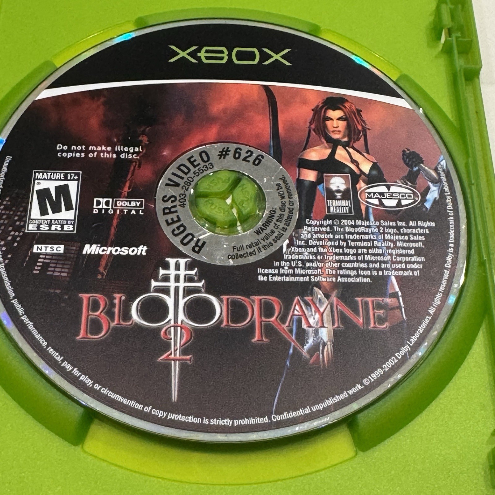 BloodRayne 2 (Microsoft Xbox, 2004) No Manual TESTED