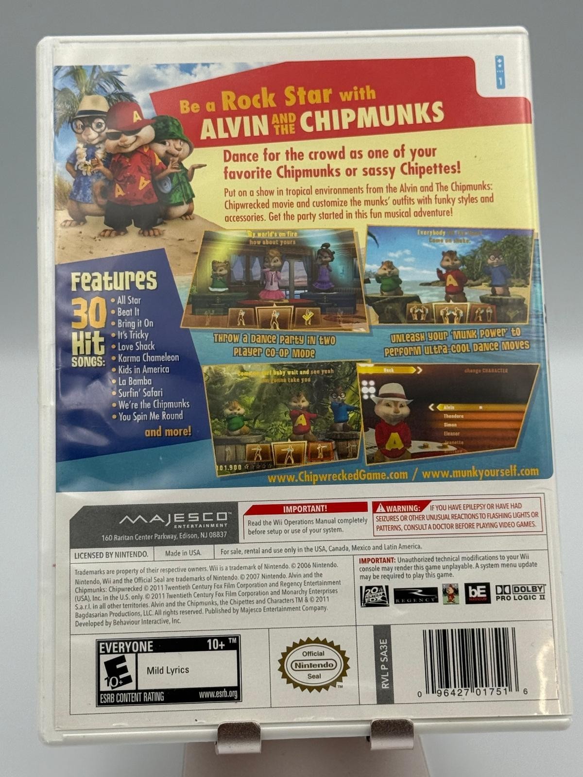Alvin and the Chipmunks (Nintendo Wii) • Tested • Used • No Manual
