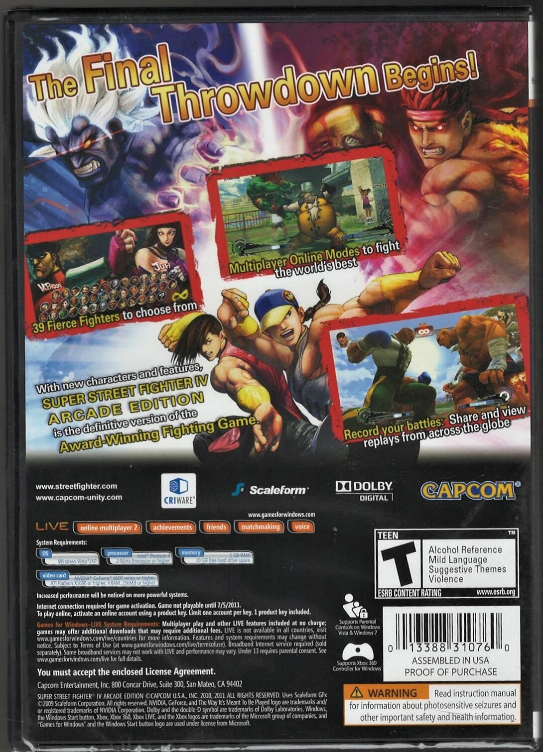 Super Street Fighter IV Arcade Edition PC (Brand New Factory Sealed US Version)