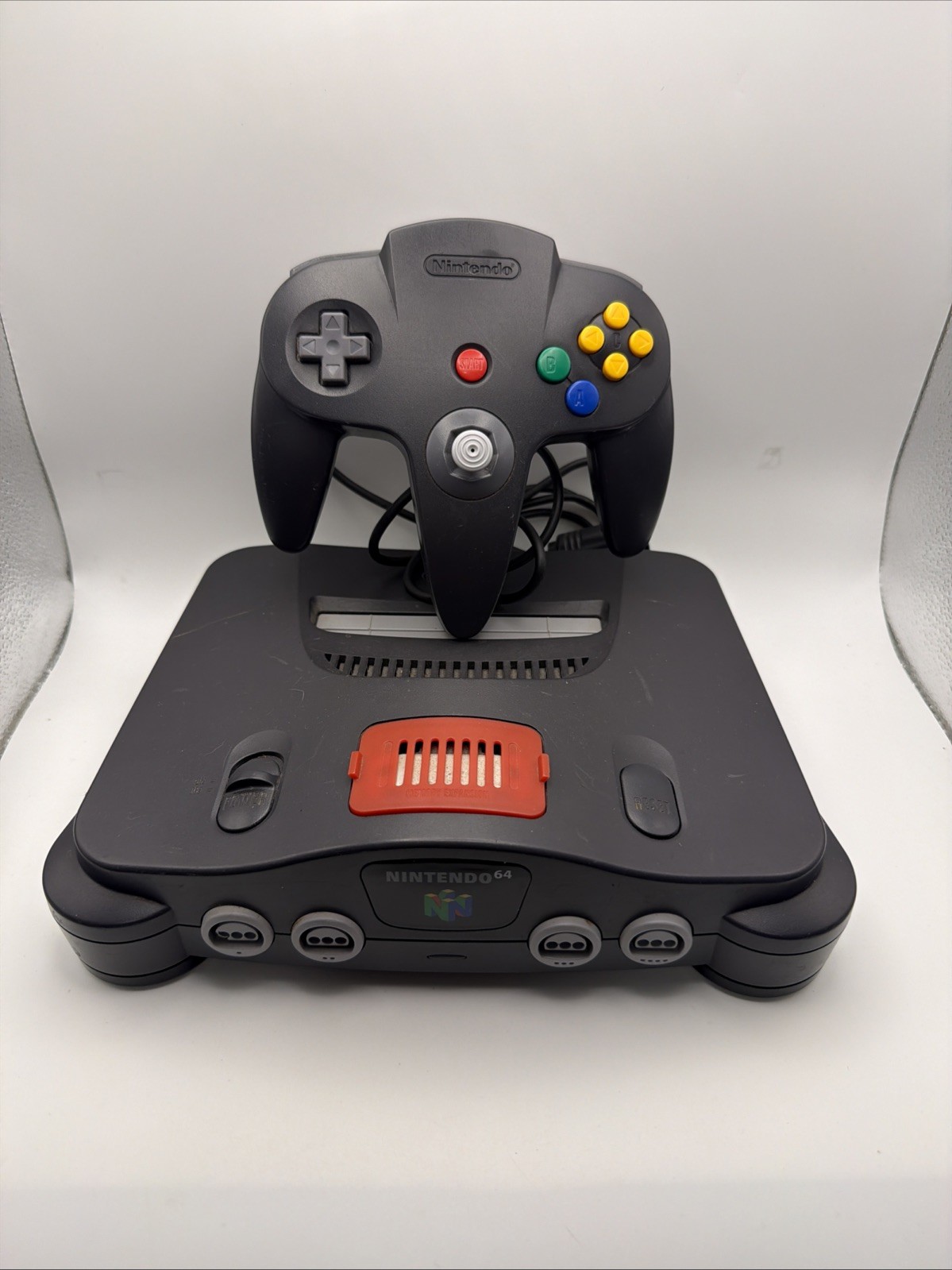 Nintendo 64 N64 Console Bundle with Expansion Pak OEM Black Controller & Hookups