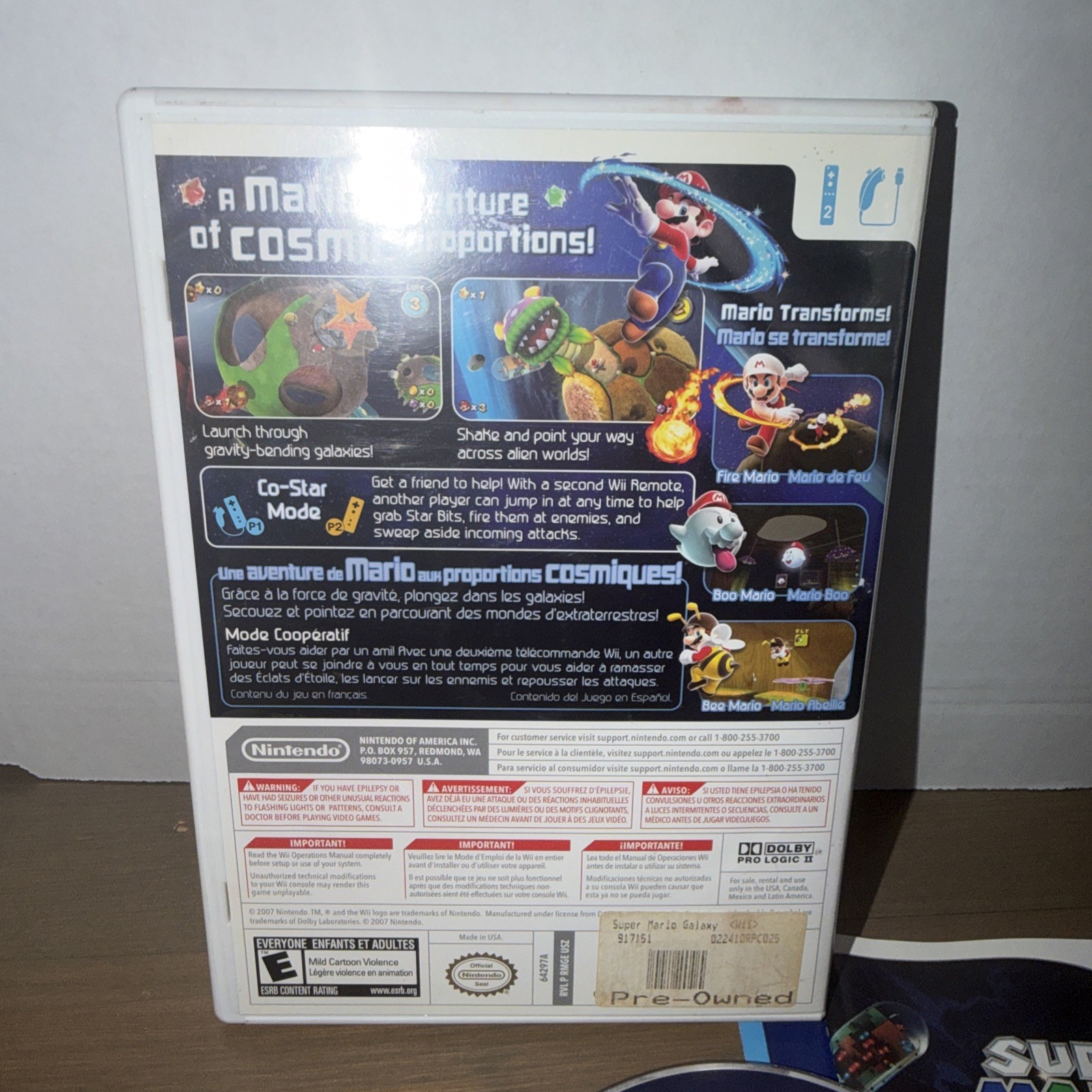 Super Mario Galaxy (Nintendo Wii, 2007) COMPLETE CIB With Manual