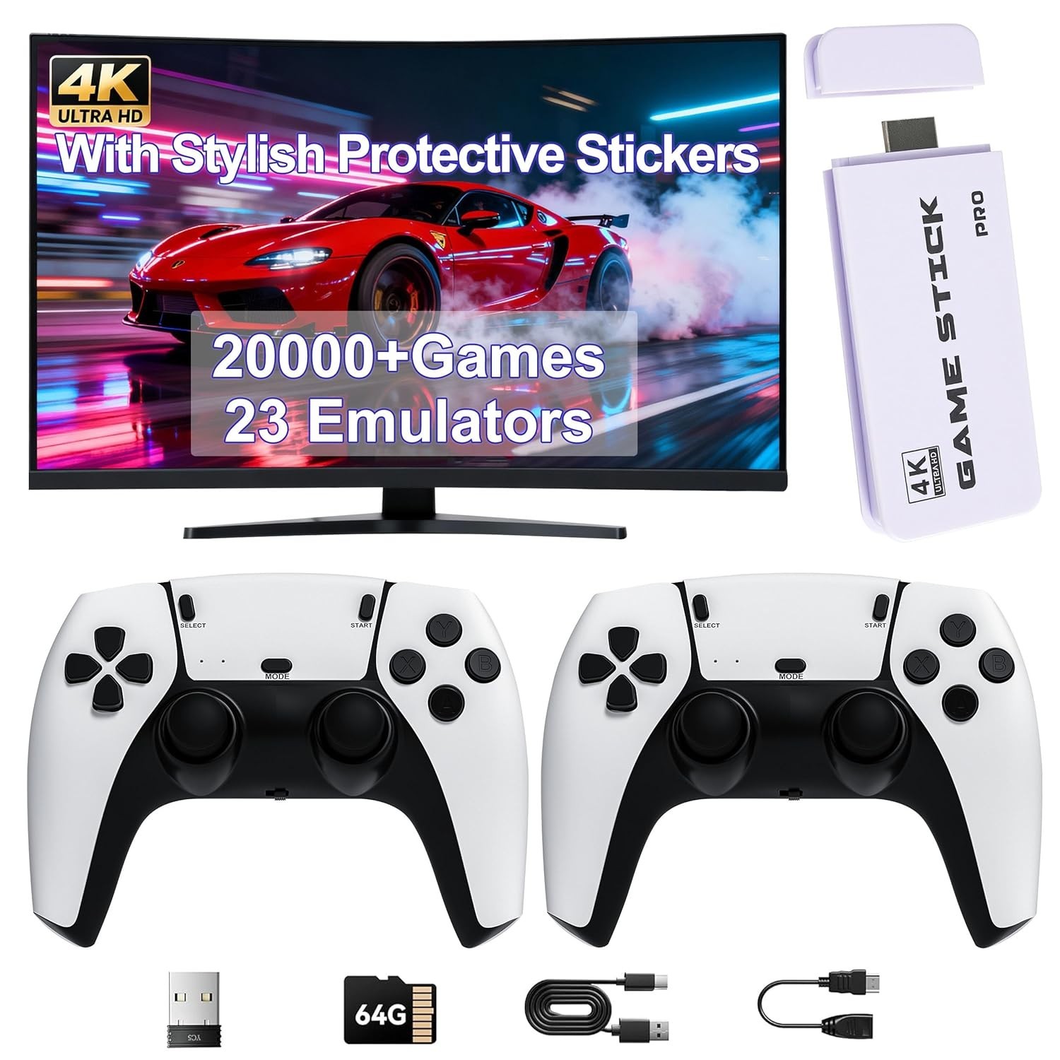 All-in-One Retro Gaming: 20,000 Games, 4K Resolution & 2.4G Wireless Controllers