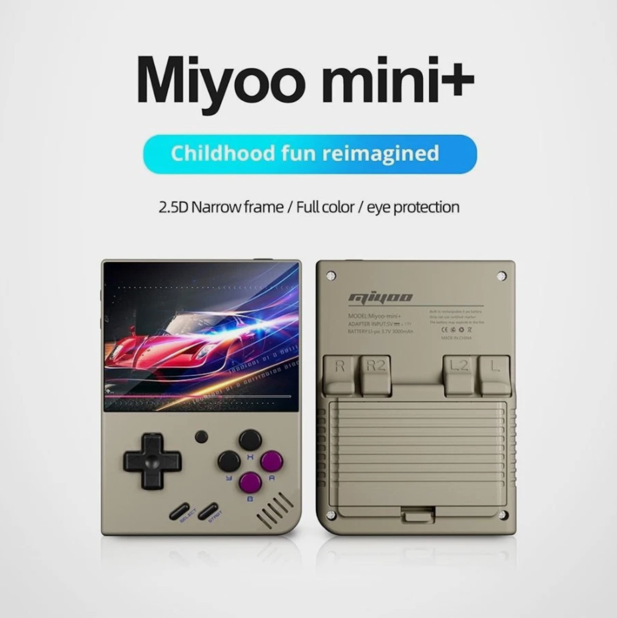 Miyoo Mini Plus Grey 64GB 3.5″ IPS Retro Handheld Console OnionOS WiFi + Case
