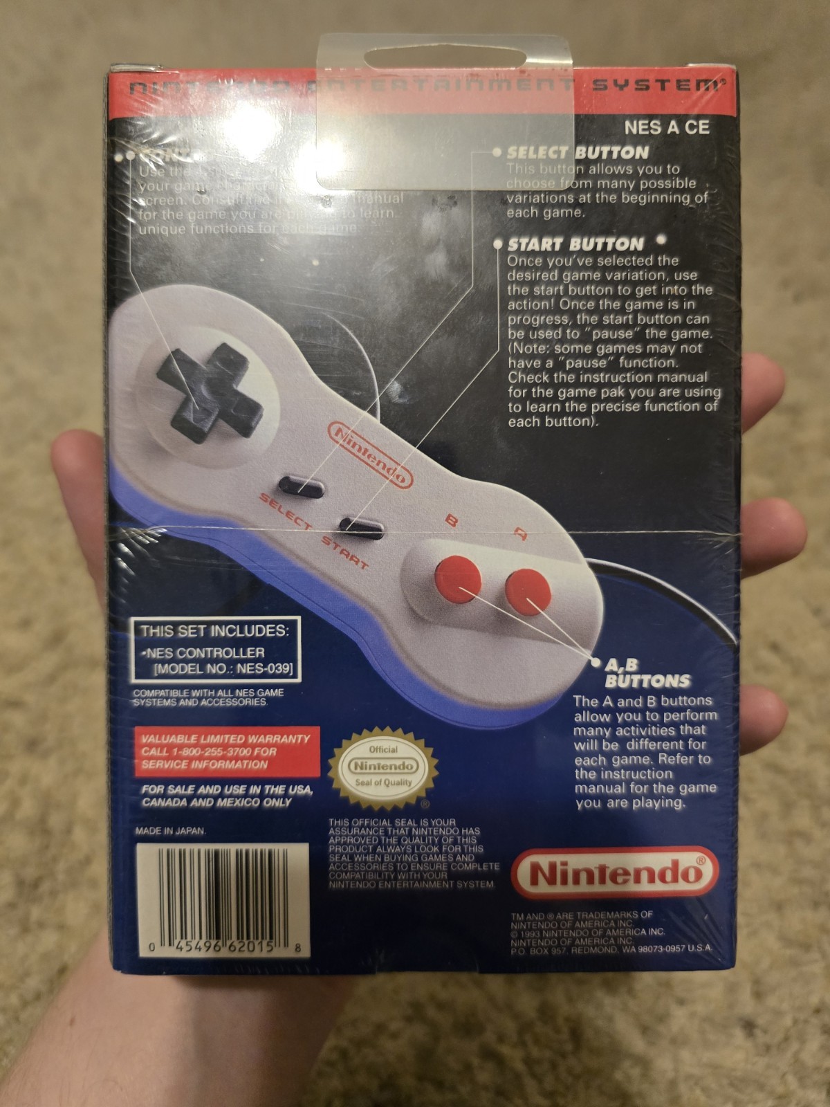 SEALED Nintendo NES Dogbone Controller OEM Sealed New NES-039 Japan Authentic
