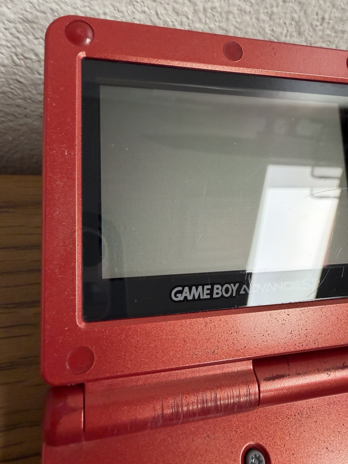 Nintendo Game Boy Advance SP Console (AGS-001) Flame Red Tested – No Charger