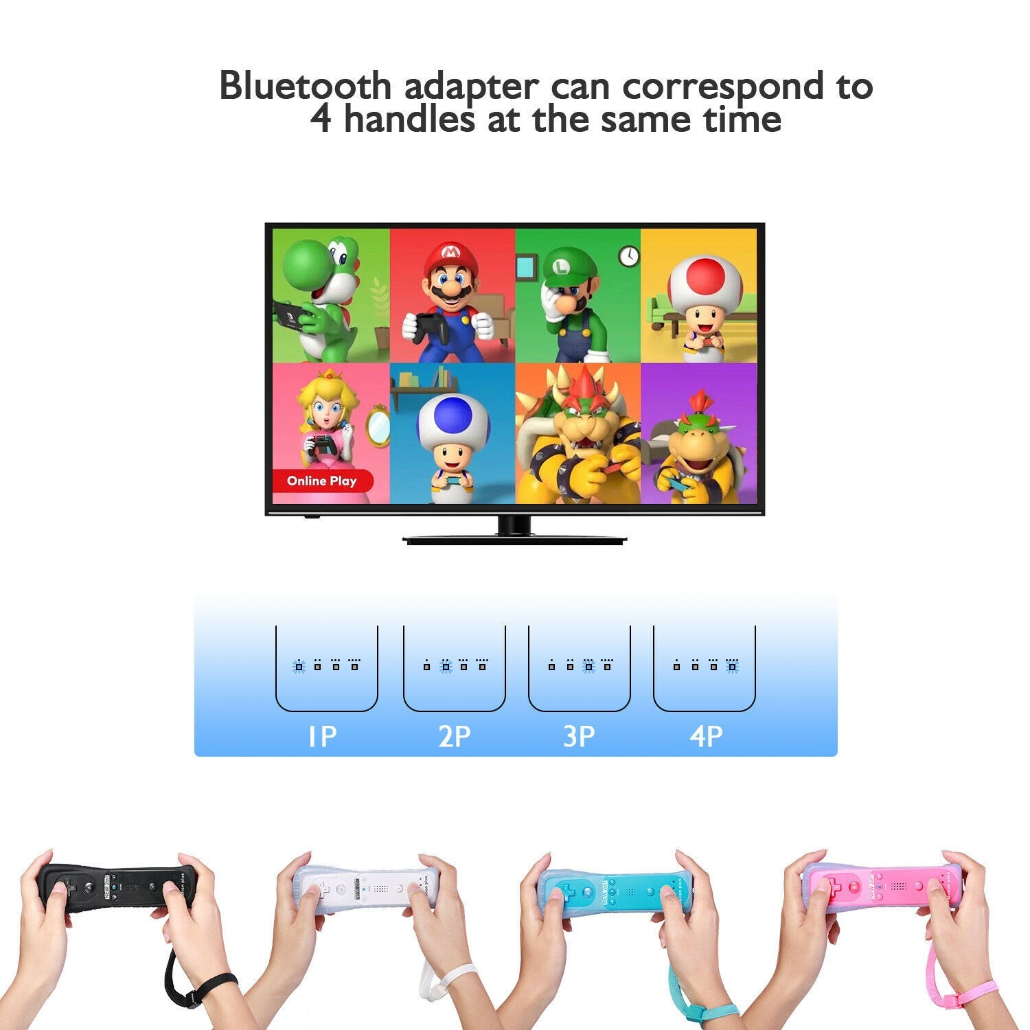 Blue Built in Motion Plus Remote Controller Nunchuck Set For Nintendo Wii Wii U