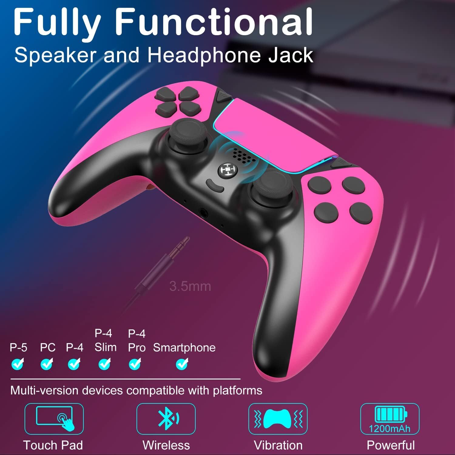 Elite Wireless Controller For Sony PlayStation PS4 Gamepad w/ Turbo Paddle & All