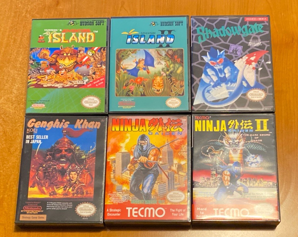 Lot Of 6 Ninja Gaiden Adventure Island Nintendo NES Custom Cases *NO GAMES*
