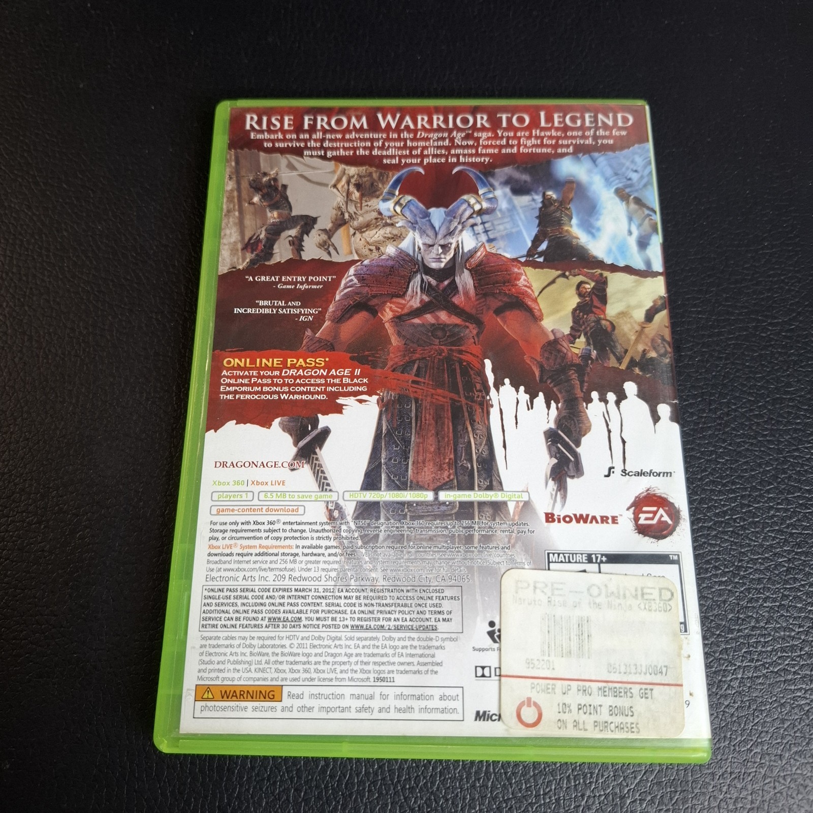 Dragon Age 2 Xbox 360 Microsoft Complete Tested Works