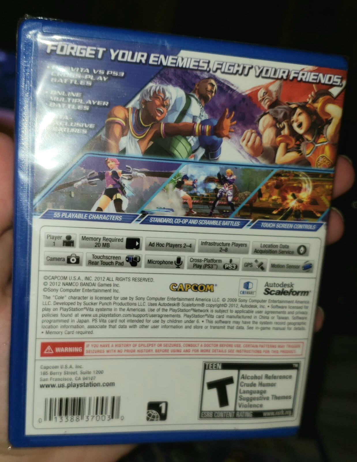 Brand New SEALED Street Fighter X Tekken (Sony PlayStation Vita, 2012)