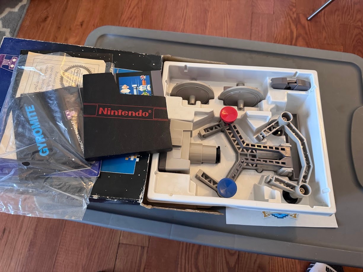 LOT: Rob the Robot in box, Gyromite in box, Stack Up game plus extra ROB