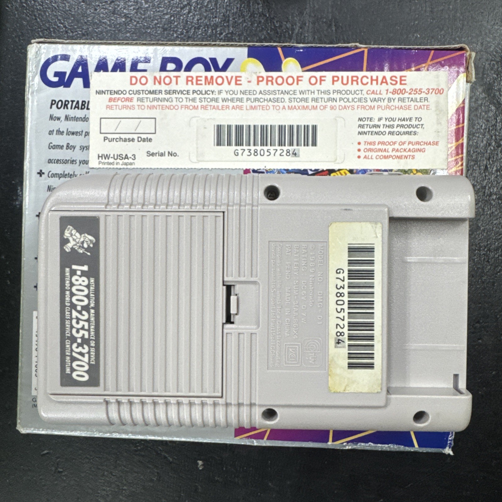 Nintendo Game Boy Launch Edition Handheld System – Complete Matching Serial #s