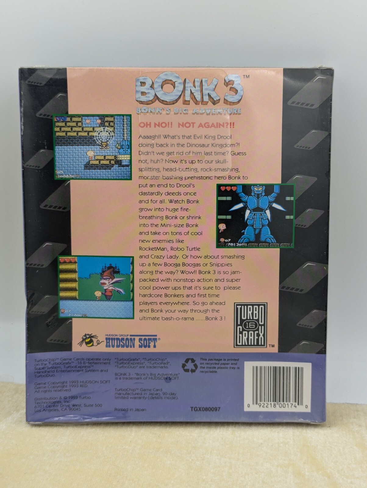 Bonk 3: Bonks Big Adventure SEALED TurboGrafx 16 TURBO DUO RARE Grail READ NEW