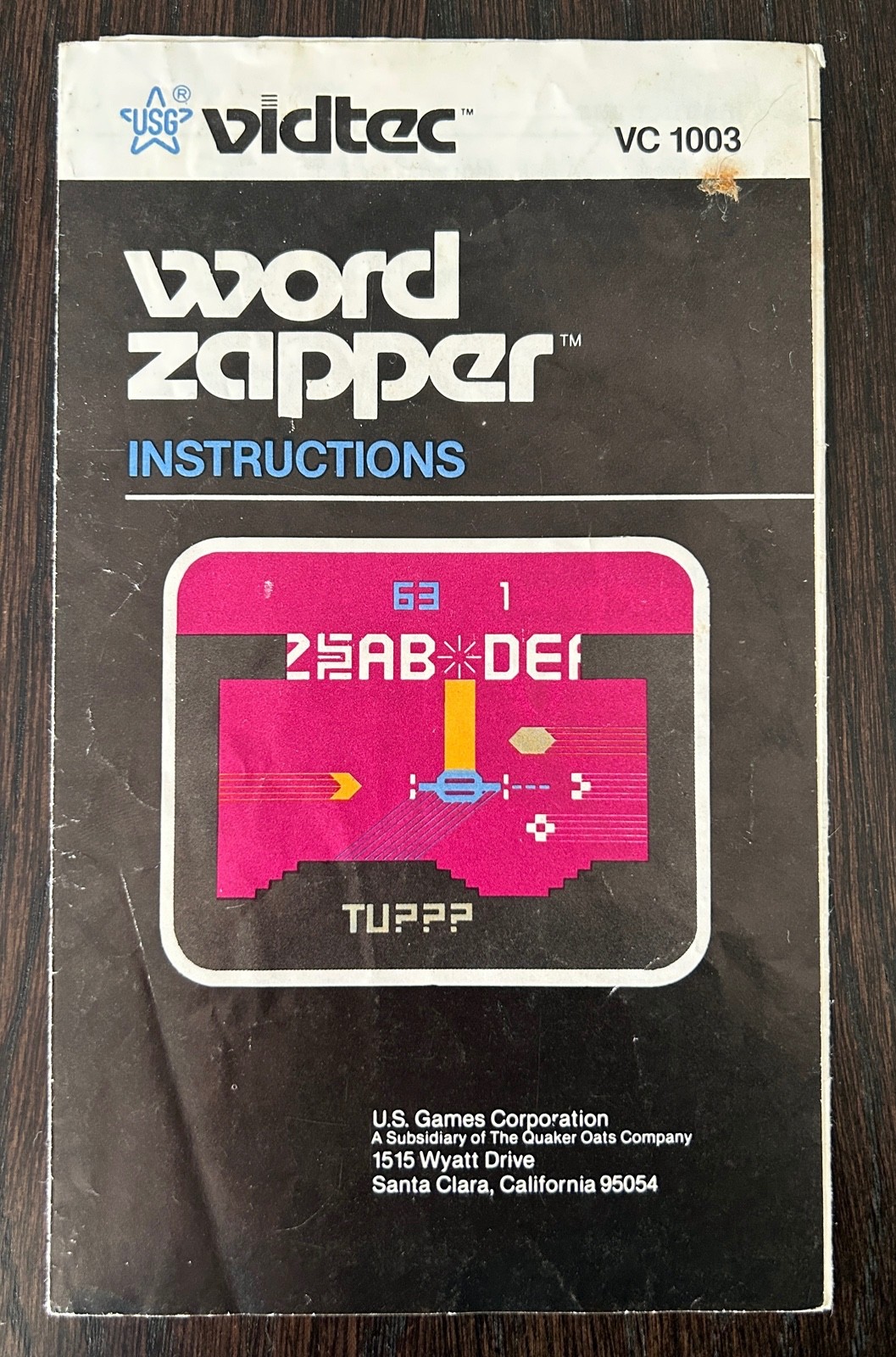1982 Word Zapper Atari 2600 Video Game Cartridge by Vidtec + U.S. Games TESTED
