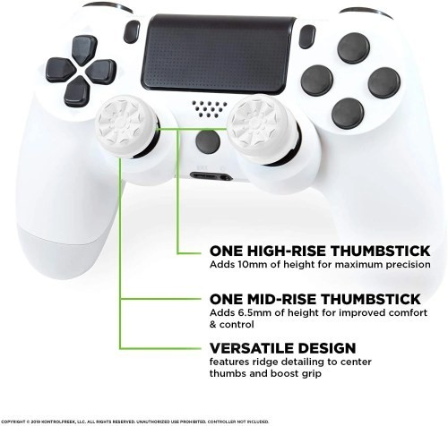 Control Freek PS4 PS5 Controller Performance Thumb Grip Galaxy White New