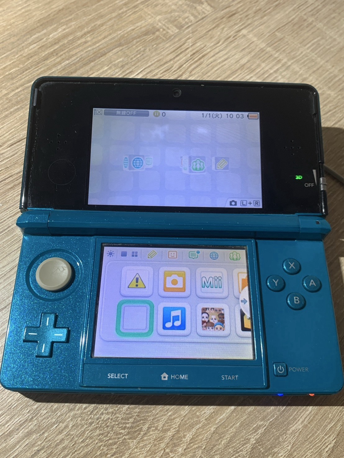 2123 Nintendo 3DS Aqua Blue Normal TESTED