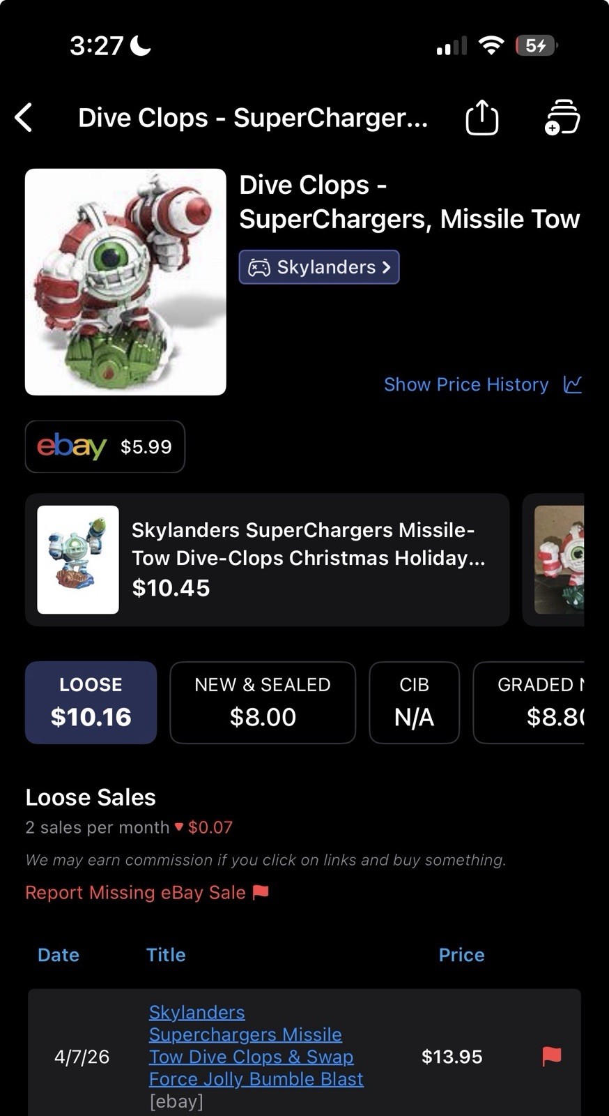 Missile-Tow Dive Clops Skylanders SuperChargers✨🔥SHIPS FAST💨TESTED & WORKING✅
