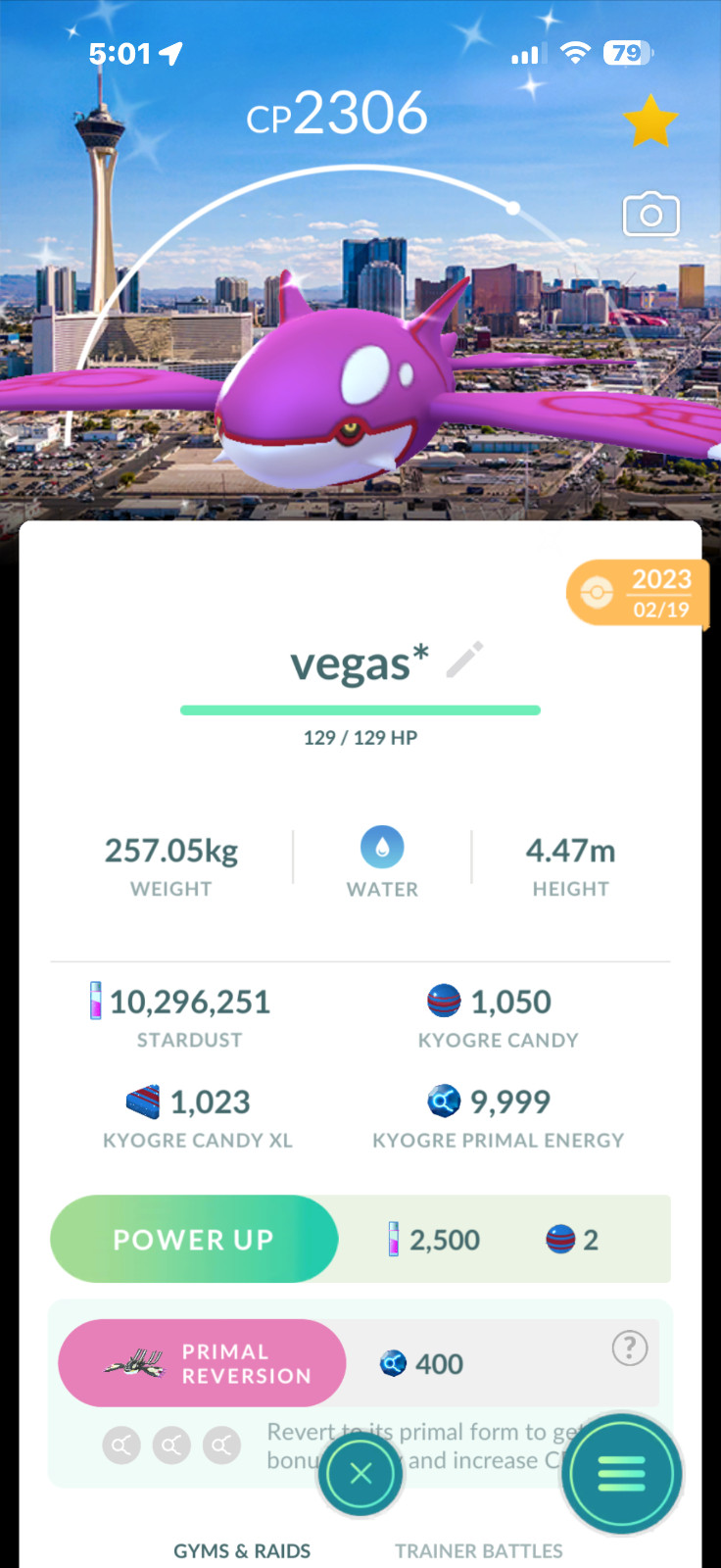 Pokemongo Shiny Kyogre Las Vegas Location BG