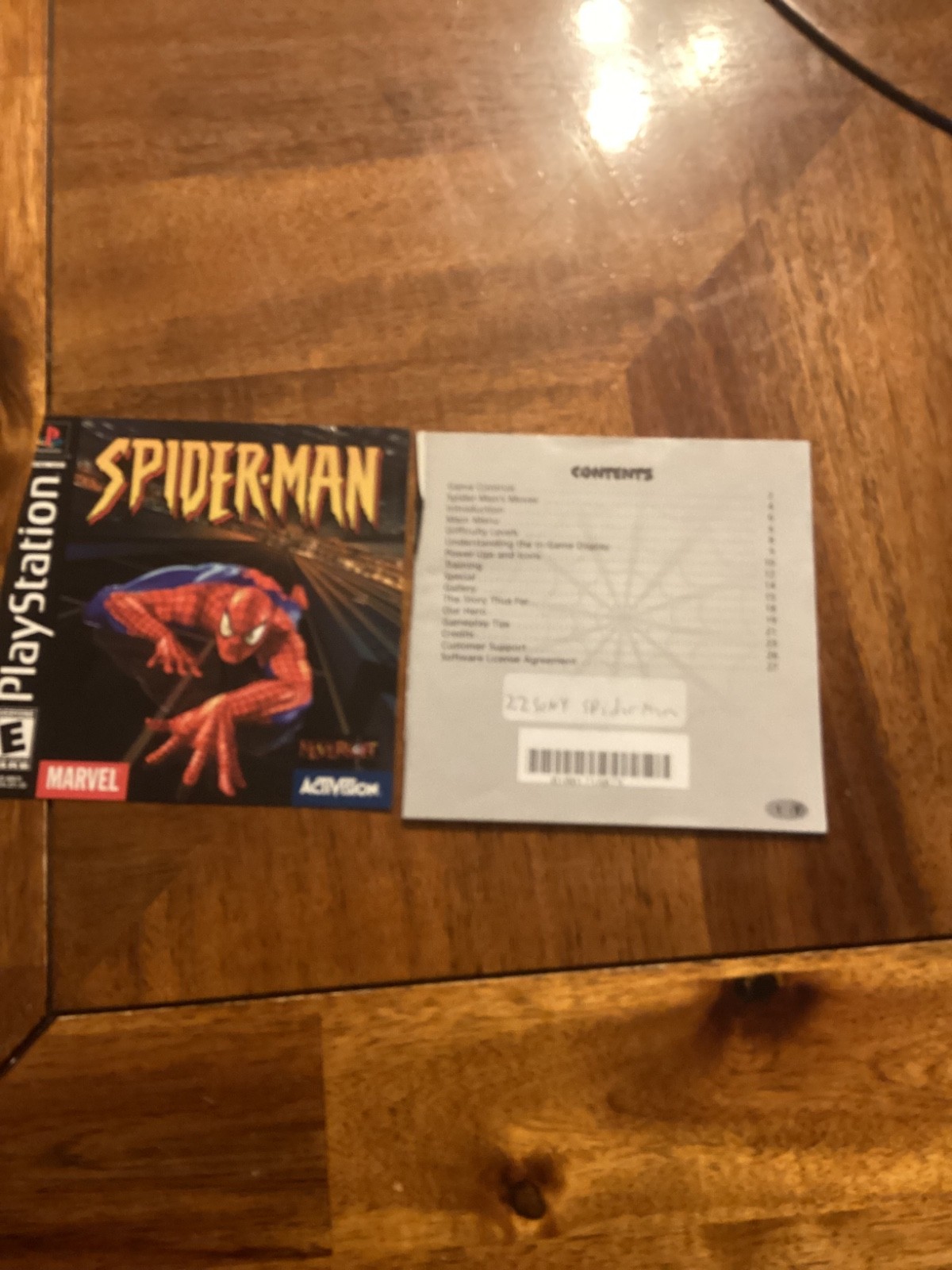 Activision Spider-Man PS1 NTSC-U/C (US/CA) E-Everyone Manual Included