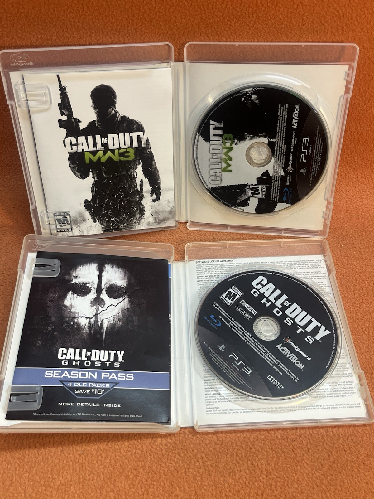 Call of Duty Modern Warfare & Ghosts PlayStation 3 PS3 Game Bundle Lot of 2