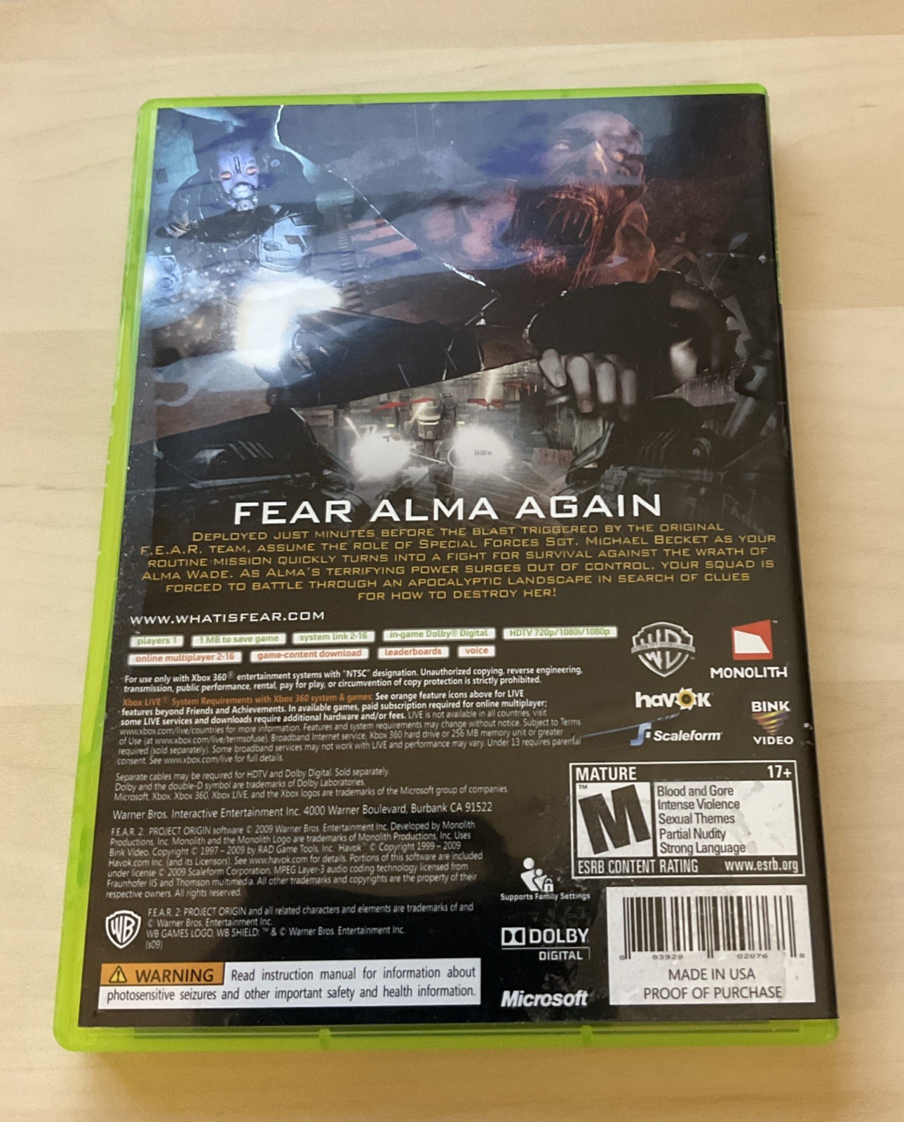 F.E.A.R. 2: Project Origin (Microsoft Xbox 360, 2009)