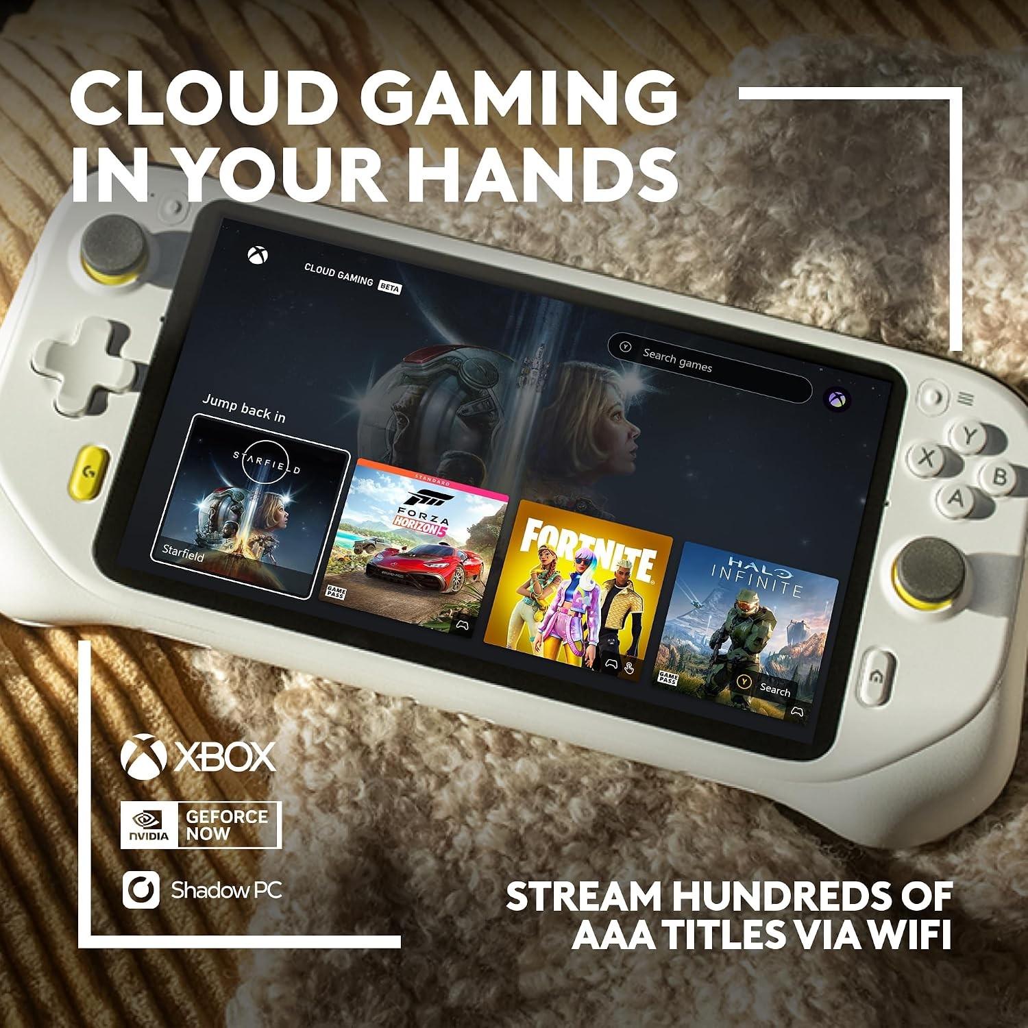 Logitech – G CLOUD Gaming Handheld Console – White