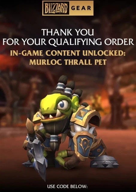 Blizzard Murloc Thrall Plush Doll with World of Warcraft Exclusive In-Game Pet
