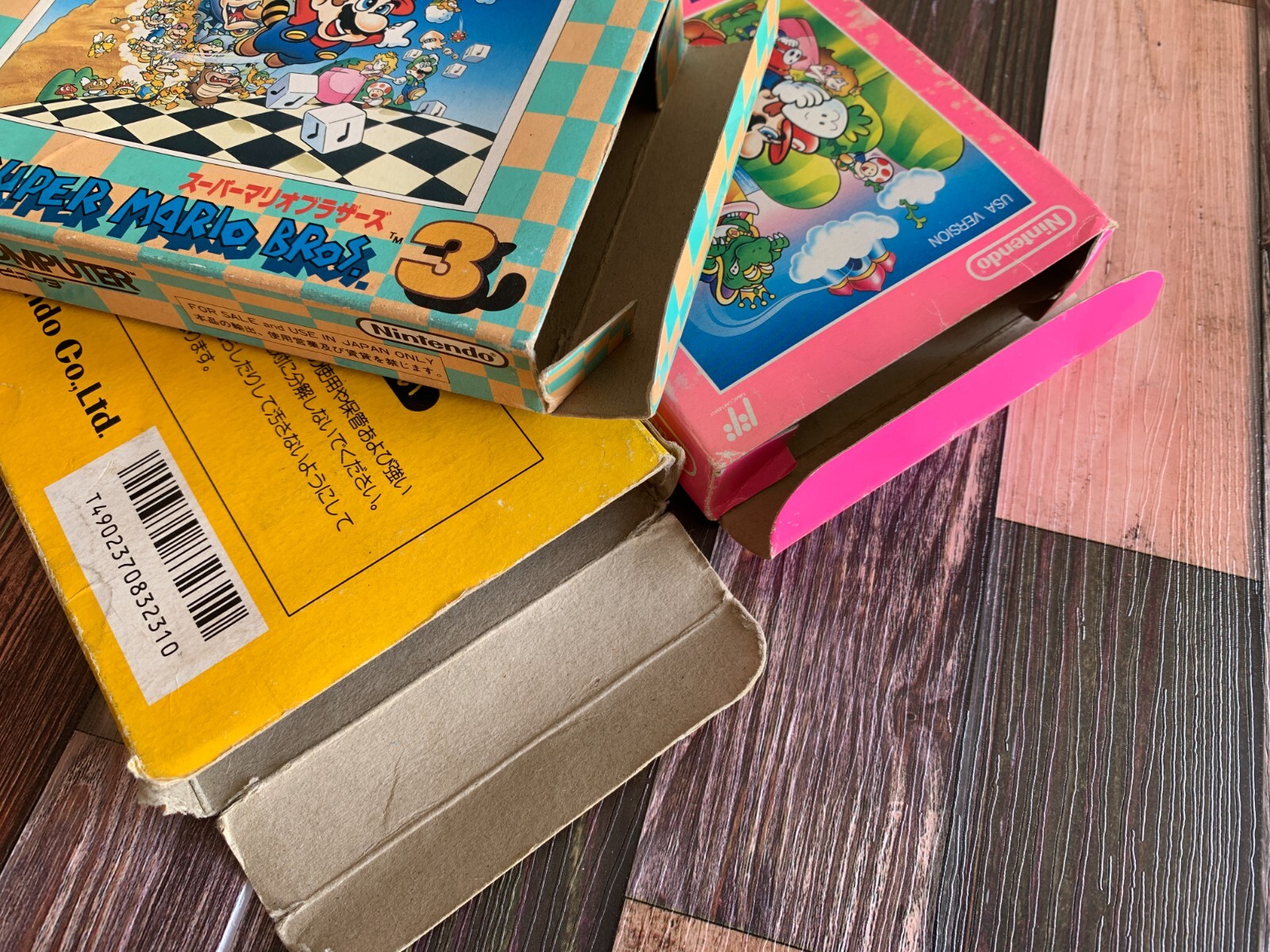 Super Mario Bros. 1 2 3 USA Lot 3 Nintendo Famicom FC NES JP w/Box Instructions