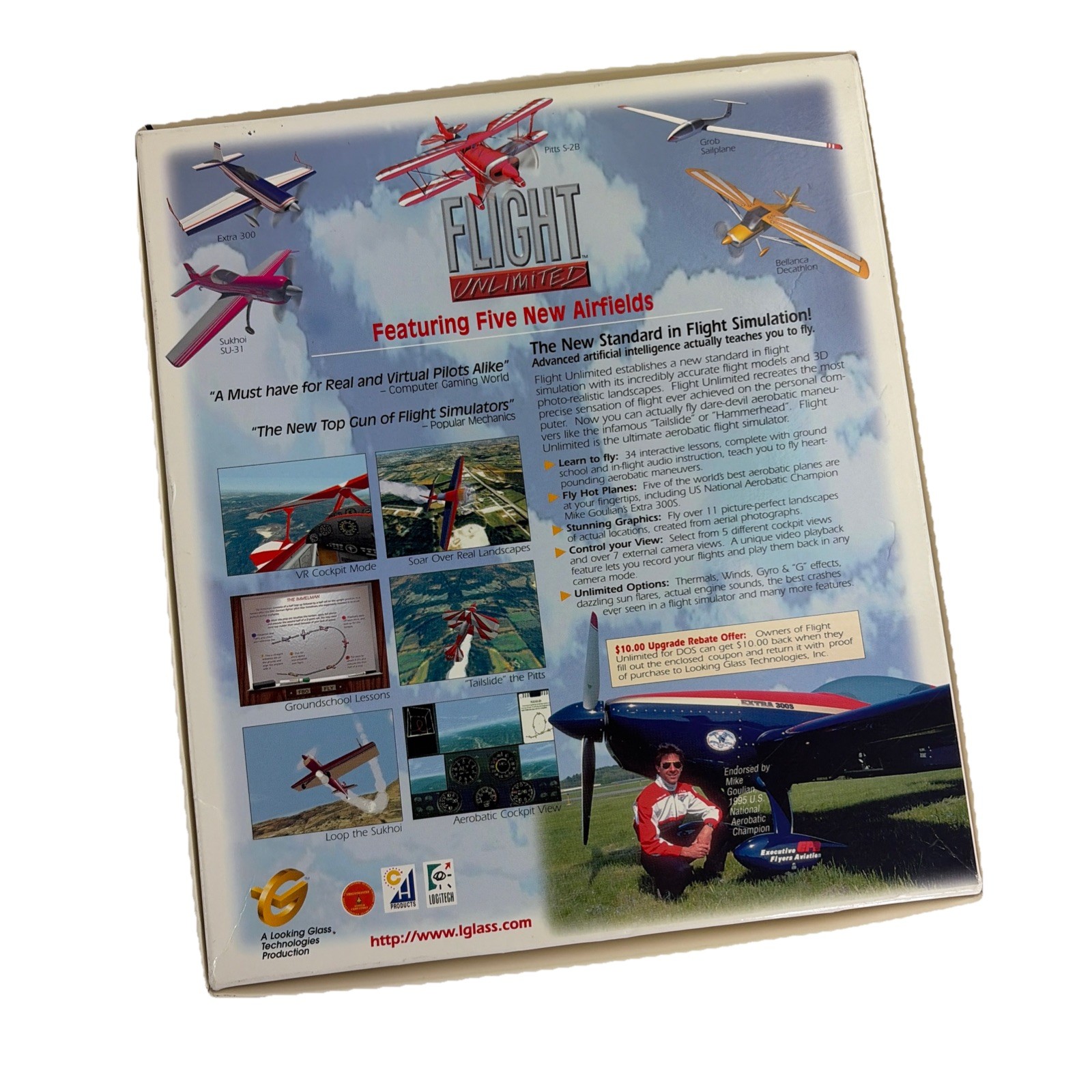 Flight Unlimited Simulation PC CD-ROM Windows 95 Looking Glass 1996 COMPLETE