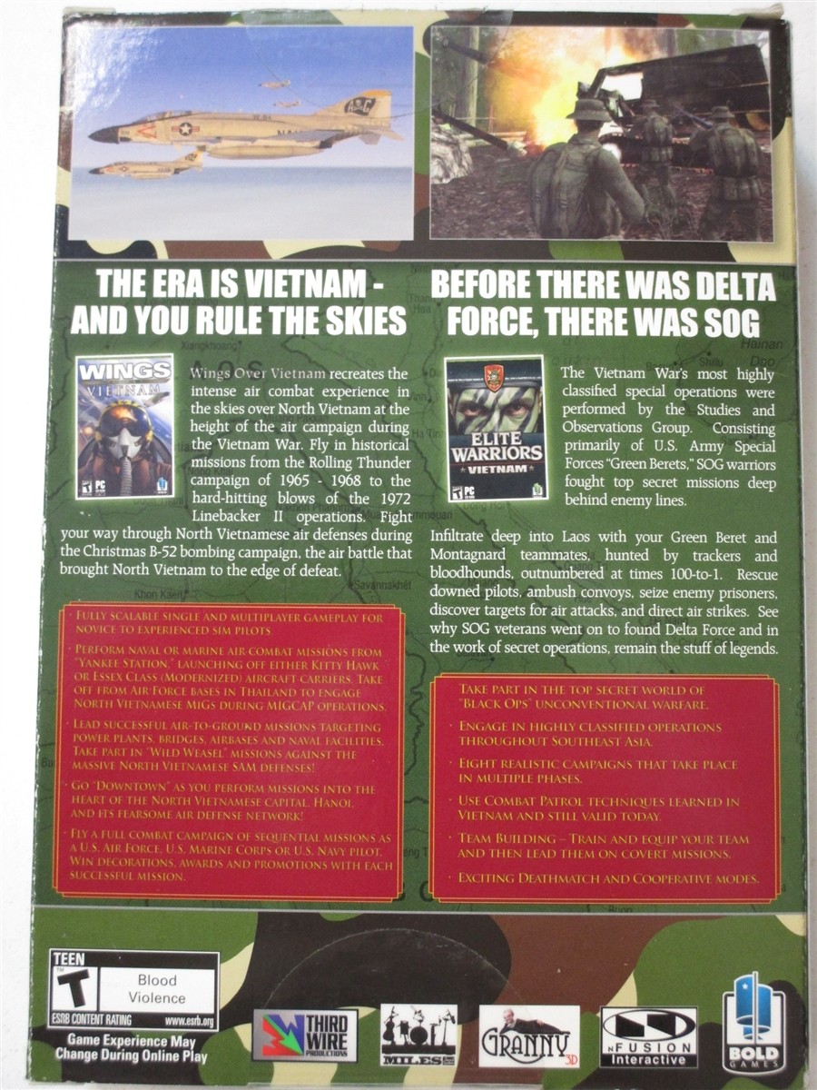 Video Game PC Vietnam Attack Pack Wings over Vietnam & Elite Warrior Vietnam NEW
