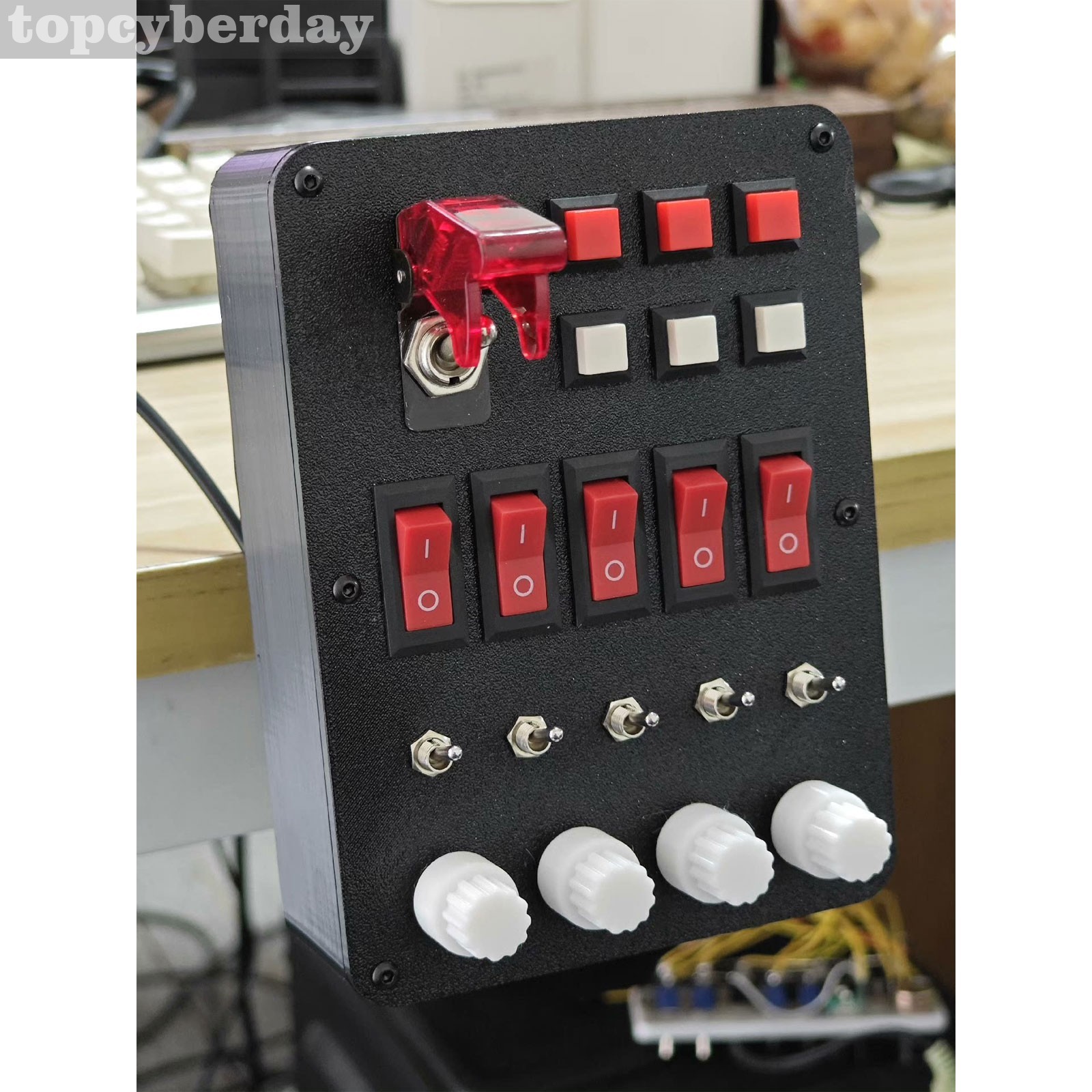 Racing Game/Flight Simulation Central Control Box + Six Self Reset Button Switch
