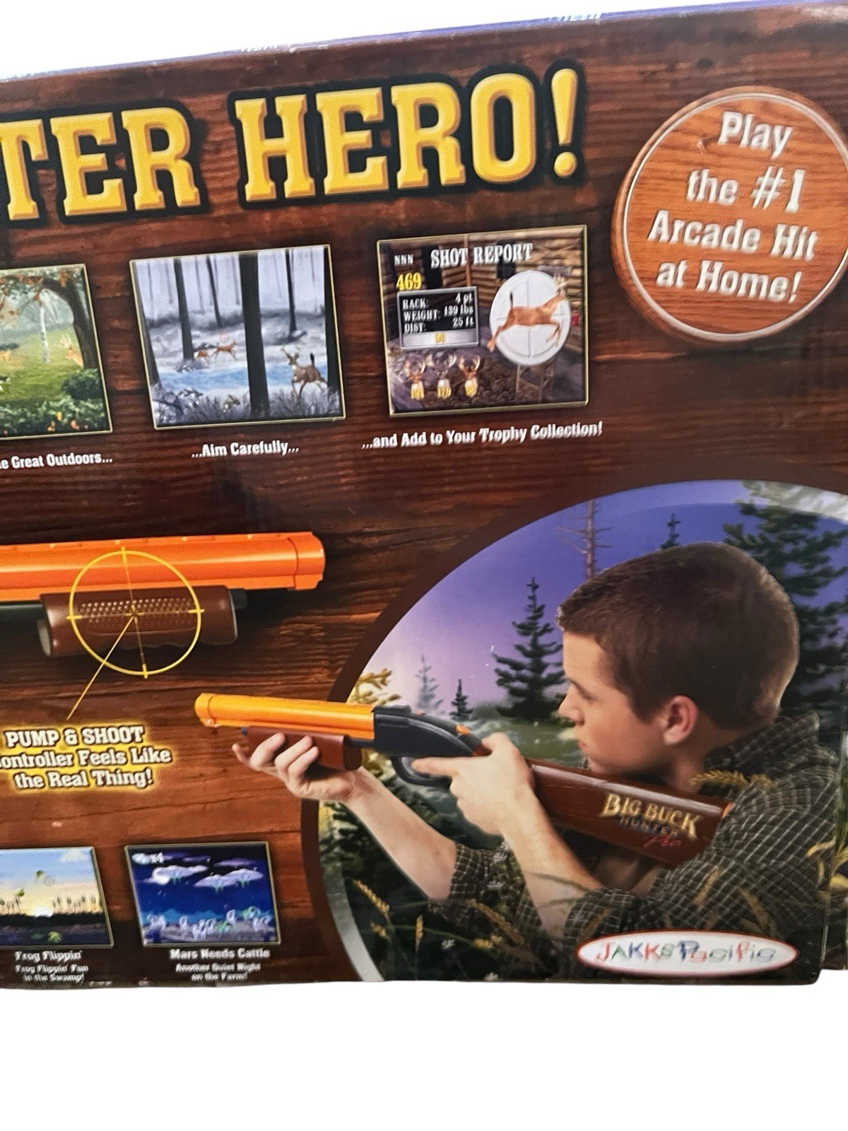 Big Buck Hunter Pro JAKKS Plug & Play TV Game Orange Shotgun | New