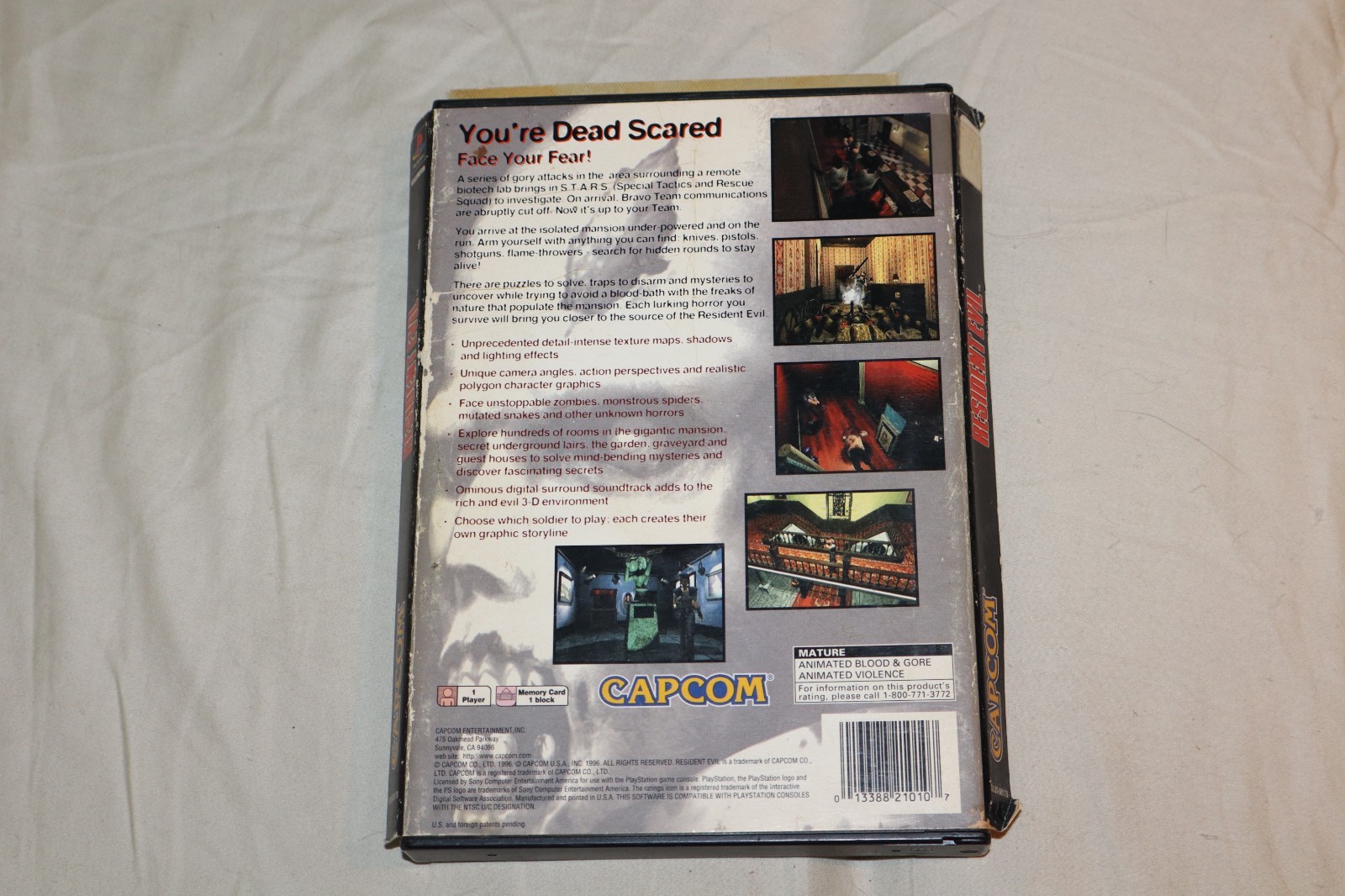 Resident Evil (Sony PlayStation 1, 1996) PS1 LONG BOX *READ*