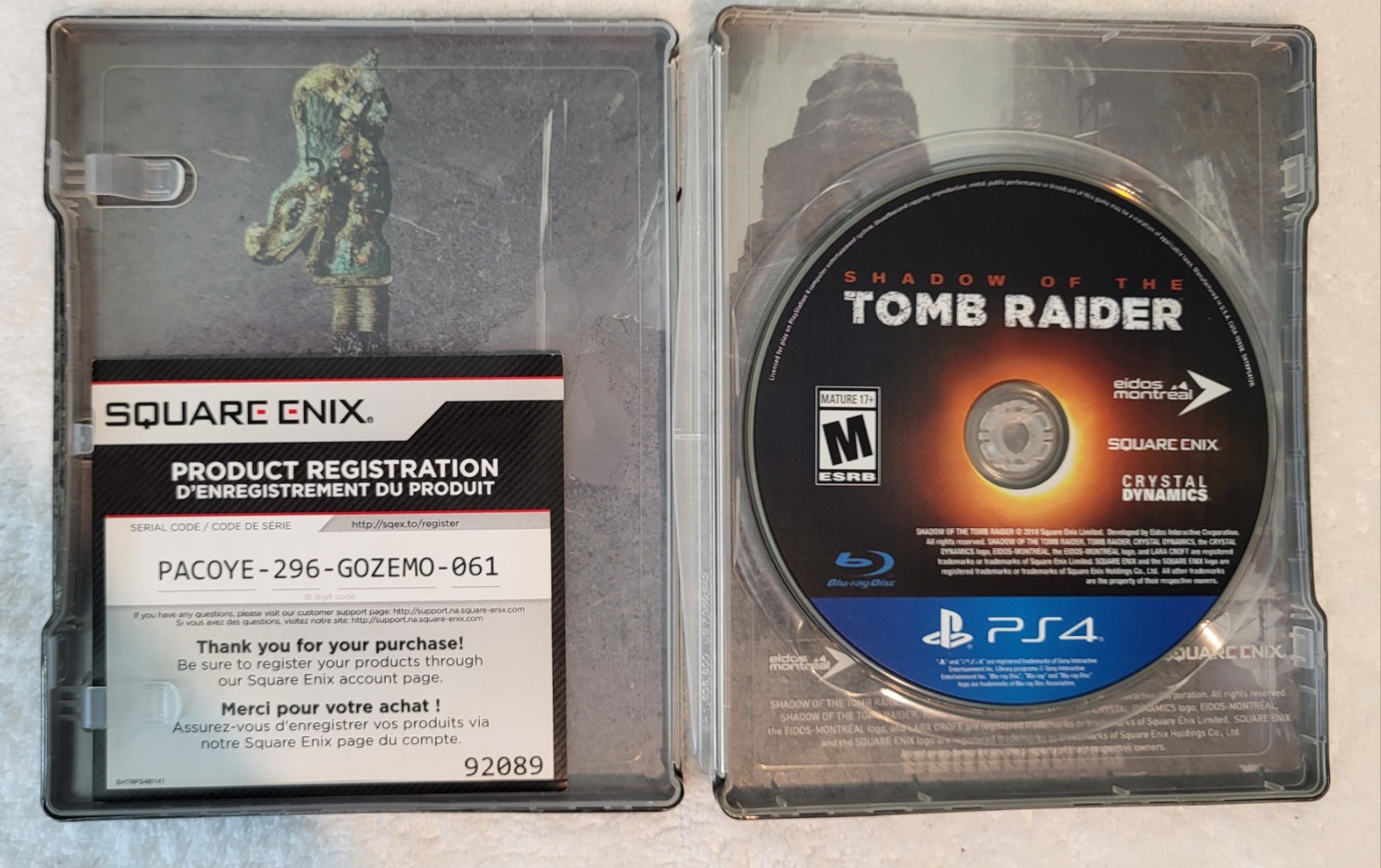 Tomb Raider & Shadow of the Tomb Raider Steelbook Edition Lot PlayStation 4 PS4