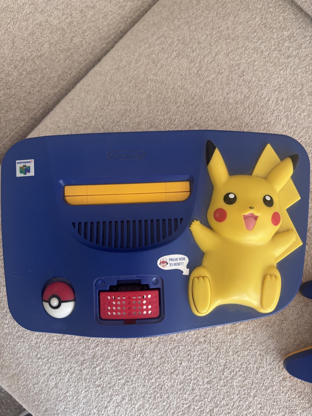 Nintendo 64 Pokemon Pikachu Edition Blue N64 Console w/ Expansion Pack (TESTED)