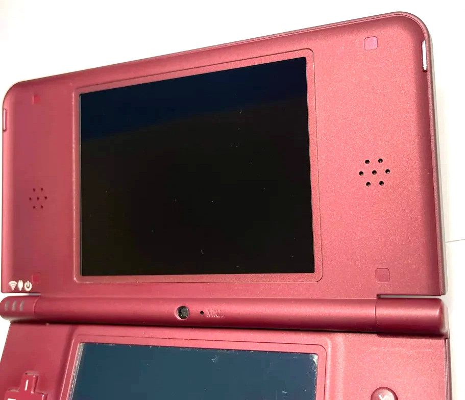 Nintendo DSi XL Burgundy Console Bundle USA Tested – 32GB SD Case OEM Charger
