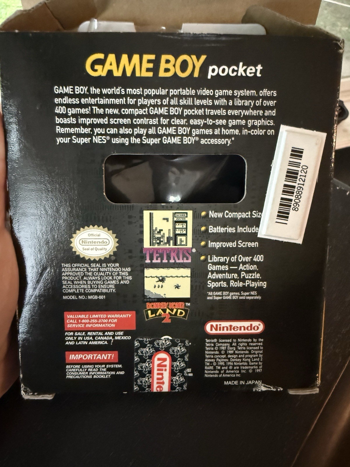Nintendo Game Boy Pocket Yellow Handheld- 1997 (includes instructions) Mint