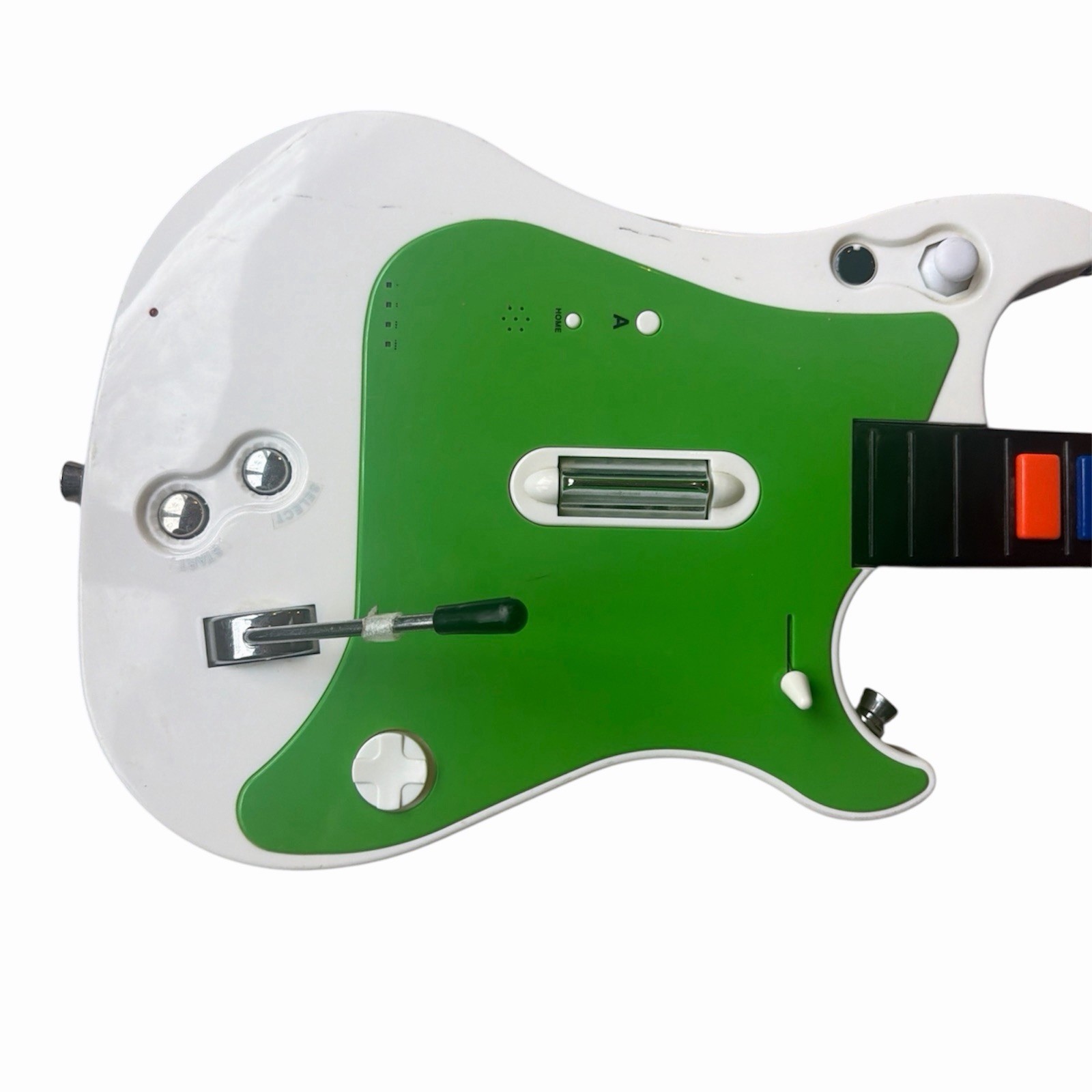 Wii Guitar Hero Controller Wireless White Green Powers On Tested Lights Up