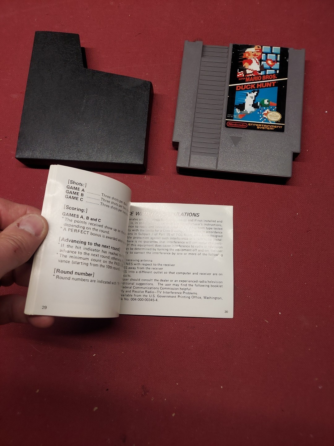 Nintendo NES Super Mario Bros Duck Hunt Game Instruction Booklet Manual Sleeve