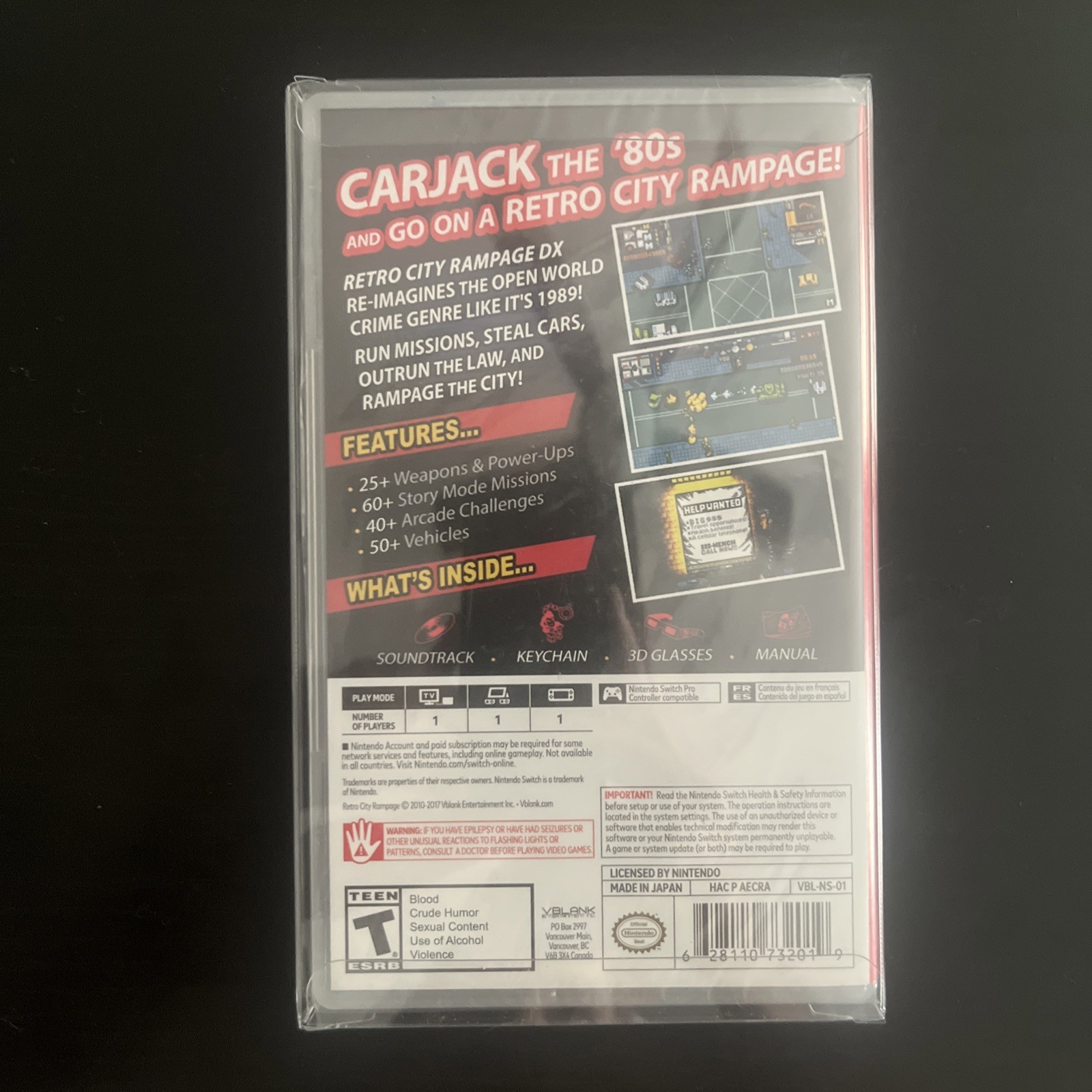 Retro City Rampage DX Collector’s Edition | Nintendo Switch | Comes In A Case!