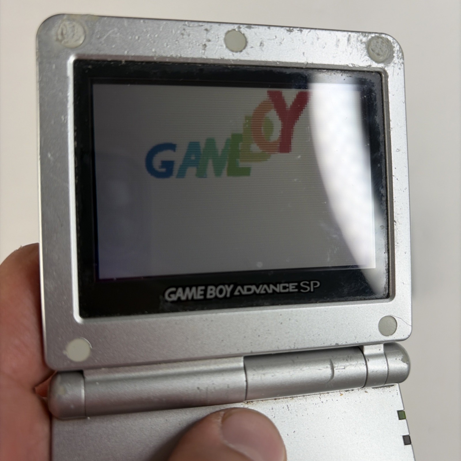 Gameboy Advanced sp GBA Platinum Silver Ags-001 Tested US Model