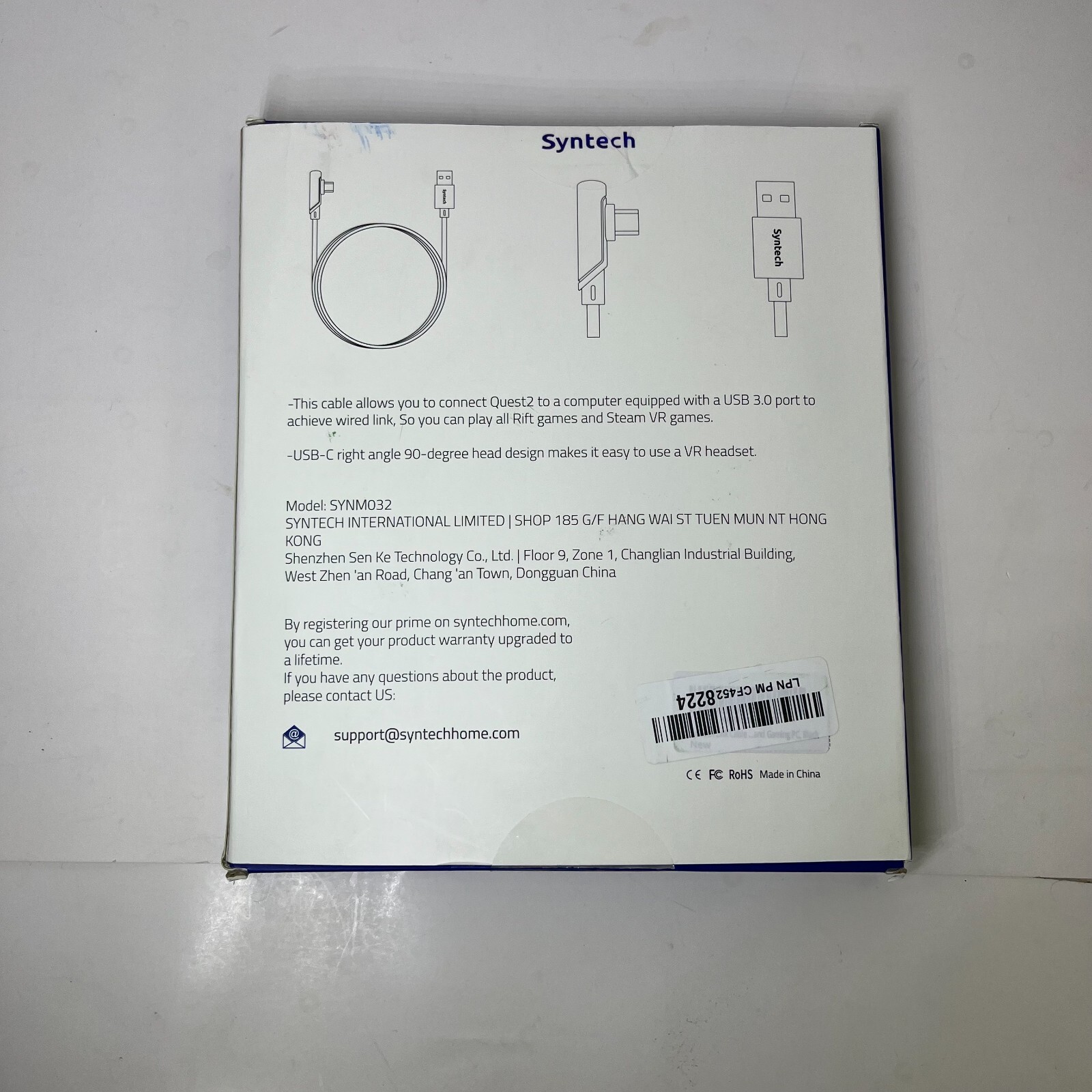 Syntech USB A to USB C Cable 16ft/5m For VR Headset/Gaming For Oculus Meta Quest